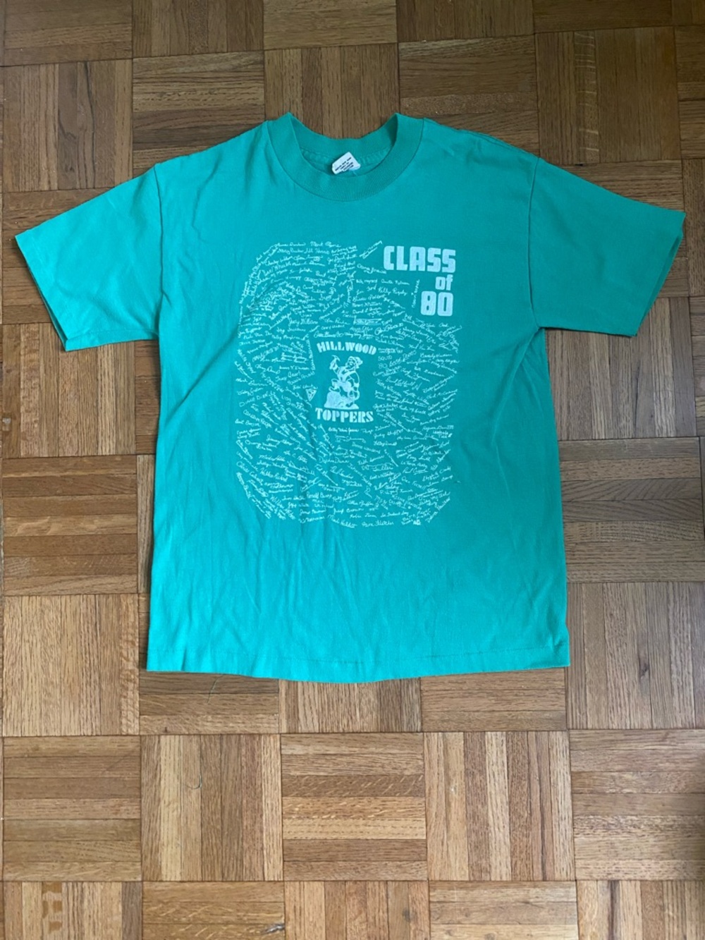 Vintage Hillwood High Toppers Class of '80 Autograph Single Stitch T Shirt Med